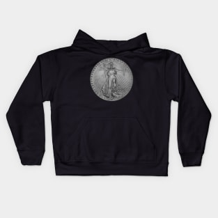 USA Liberty 1933 Coin in White Kids Hoodie